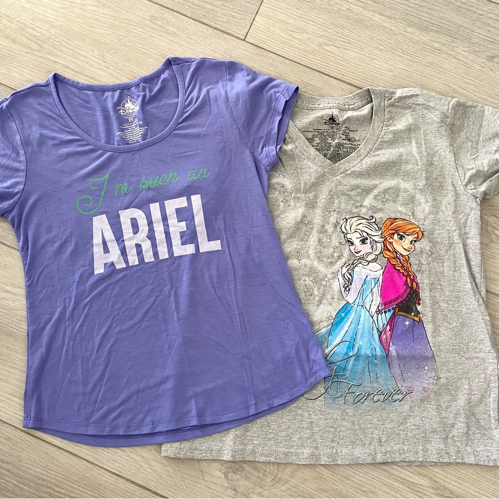 Disney Princess Ariel and Frozen Short Sleeve Tee Shirt (bundle)